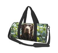 Brown Labrador Retriever Travel Duffel Bag Sports Gym Bag, Lightweight Overnight Weekender Bag With Shoes Compartment Yoga Gym Sports Bag For Men Women