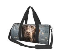 Brown Labrador Retriever Travel Duffel Bag Sports Gym Bag, Lightweight Overnight Weekender Bag With Shoes Compartment Yoga Gym Sports Bag For Men Women