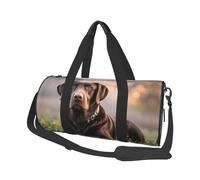 Brown Labrador Retriever Travel Duffel Bag Sports Gym Bag, Lightweight Overnight Weekender Bag With Shoes Compartment Yoga Gym Sports Bag For Men Women