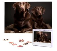 Brown Labrador Retriever Wooden Puzzles 1000 Pieces Personalized Jigsaw Puzzle For Adults Interesting Custom Photo Puzzles Gift For Holiday Birthday Wedding Anniversay