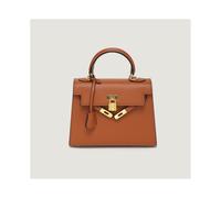 (brown, Large size 25cm) Mini Second-Generation Kelly Handbag Kelly Palm Print Women's Handbag With A Luxurious Feel Women's Bag Single Shoulder Bag Platinum Bag