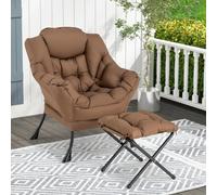 Brown Lazy Lounge Chair With Ottoman