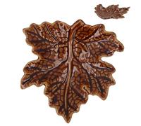 Brown Leaf Shape Dish, Autumnal Ceramic Stoneware Mini Maple Leaf Dish, Trinket Holder, Jewellery Dish, Autumn Display Ceramic Decorative Plate, Nibbles Tray, Keys Dish