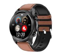 (Brown Leather) 2023 Blood Glucose Smart Watch Ecg ppg Monitoring Blood Pressure Body Temperature Smartwatch Men Ip68 Waterproof Fitness Tracker - Smart Watches