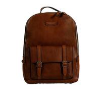 Brown Leather Backpack with Flap and Hook Closure - female - The Bridge - Backpacks - Brown - ONE SIZE - Bags ONE SIZE