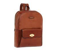 Brown Leather Backpack with Golden Metal Details- female- The Bridge- Backpacks- Brown- ONE SIZE- Bags ONE SIZE