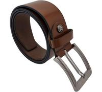 Brown Leather Belt For Men Genuine Leather With Metal Buckle Adjustable Great For Jeans Pants Shorts Casual Everywhere