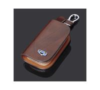 (Brown) Leather Car Logo Key Case For Geely Atlas Boyue NL3 Emgrand X7 EmgrarandX7