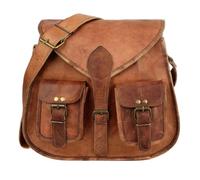 Brown Leather Curved Satchel Style Saddle Bag | Fair Trade & Handmade | Cross Body Shoulder Bag