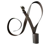 Brown Leather Flag Carrier Pole Holder Cross Belt, Right Shoulder Flag Carrying Belt, Genuine Leather Parade Flag Belt with Silver Finished Brass Buckle, for Military, Honour Guards & Ceremonial Use