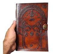 Brown Leather Journal, Doors of Durin, Tolkien Lord of The Ring Embossed Journal, Book of Shadows Notebook