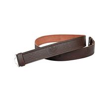 Brown Leather Kilt Belt Adjustable size for Kilts Highland Thistle Embossed (S)