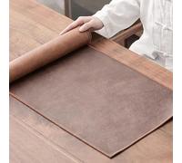 Brown Leather Placemats for Dining Table, Non-Slip Washable Rectangle Mats for Kitchen, Restaurant, Thanksgiving, Christmas, and Gatherings (120x30cm)
