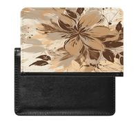 Brown Leaves Passport Holder Passport Wallet Document Organizer Protector PU Leather Card Slot Travel Accessories