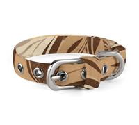 Brown Leaves Pet Collar Oxford Adjustable Safety Dog Collars Cute Outdoor Training Pet Collars Easy Clean Floral Print Puppy Collar for City Pet Owners