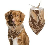 Brown Leaves Pet Scarf Adjustable Pet Accessories Triangular Scarf Washable Floral Print Puppy Bib Bandana Stylish Comfortable Cat Scarves for Holiday Scarfs