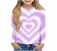 Brown Leggings Kids Clothes for Girls Love Print Clashing Colours Crew Neck Pullover Tops Soft Fashion Spring T Shirts Clearance White T Shirt for Kids 11-12