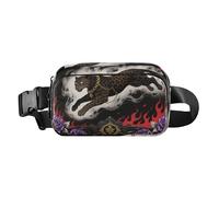 Brown Leopard Purple Rose Gothic Style Cute Waist Pack Crossbody Bag for Women Men Teens Water Resistant Zipper Fanny Pack Sling Bag with Adjustable Strap for Travel Gym Work