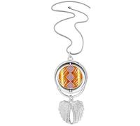 Brown Line Mexico Totems Ancient Civilization Pendant Angel Wings Rotating Necklace Jewelry
