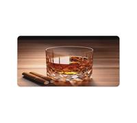 Brown Liquor in Cup Desk Pad Large Washable Desk Mat Non-Slip Rubber Base Smooth Surface Mouse Pads Generic Keyboard Pad Portable Desk Protector for Laptop Computer Mat