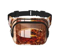 Brown Liquor in Cup Fanny Pack Adjustable Crossbody Bag Large Waist Bag Travel Belt Bag Unisex Bum Bag