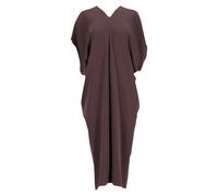 Brown Long Dress with V-Neck - female - MM6 Maison Margiela - Midi Dresses - Brown - S - Dresses S