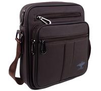 (Brown) Lorenz Mens Compact Faux Leather Cross Body Shoulder Bag