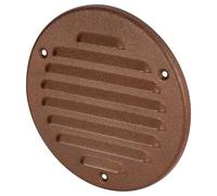 Brown Louvred Wall Vent Grille with Flyscreen, Fits 100mm / 4″ Ducts, Round Ventilation Grille with Flat Back, Powder-Coated Stainless Steel, Anti-Insect Net, Easy Install, Indoor/Outdoor Use