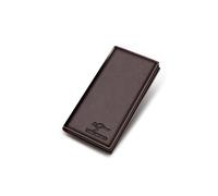 (Brown) Luxury Quality Long Wallet Mens Women PU Leather Bifold ID Credit Card Holder