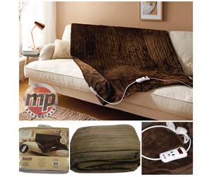 Brown Luxury Soft Heated Throw Blanket with Timer & 10 Heat Settings - 120x160cm