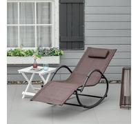 Brown Luxury Sunbed Zero Gravity Rocking Chair Sun Lounger Best
