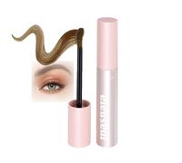 Brown Mascara, Curved Bristle Brush, Integrated Wand, 1 Compact Tube | Pale pink cylindrical packaging, screw-cap applicator, coats and defines lashes, for natural daytime make-up and travel