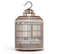 Brown Medium Budgie Cage, Small Bird Home with Perch, Sturdy Synthetic Material for Finch Canary Parakeet, Bird Cage Feeder with Guard
