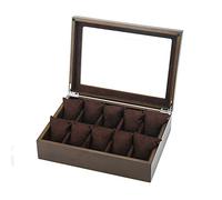 Brown Men or Women's Watch Box Display Organizer Storage Case,Large Jewelry Boxes(10 Slot)