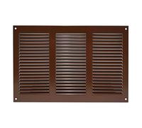 Brown Metal Air Vent Grille 300mm x 200mm Fly Screen Flat Louvre Duct Cover