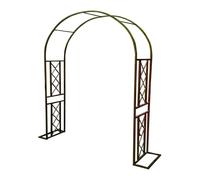Brown Metal Garden Arch - Climbing Plant Trellis Wedding Backdrop Stand for Ceremonies & Parties Outdoor Decor for Backyard & Lawn (300x230x40cm)