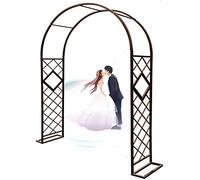 Brown Metal Garden Arch for Climbing Plants Rose Support 230cm Tall Decorative Wedding Ceremony & Party Décor Durable Garden Column trellis