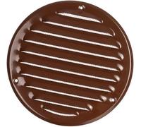 Brown Metal Round Air Vent Grille 125mm / 164mm With Fly Screen