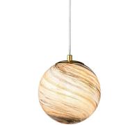 Brown Mid Century Modern Glass Pendant Light - Saturn Planet Design, Ideal for Kids' Bedroom, Boys' Nursery, Children's Kitchen Island, Dining Room, and Living Area