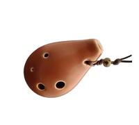 Brown Mini Ocarina Necklace 6 Holes SC Treble C Key Pottery Adult Beginner Gift