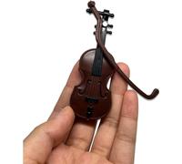 Brown Miniature Violin with Stand, Bow and Case - Perfect Mini Musical Instrument for Dollhouse Decoration and Collectors, Acoustic Violins, Violins, ornamental