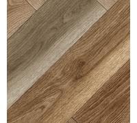 Brown Modern Parquet Effect Anti-Slip Vinyl Flooring For Kitchen, Bathroom, 2.6mm Thick Vinyl Sheet-5M(16'4") X 3M(9'9")-15M²