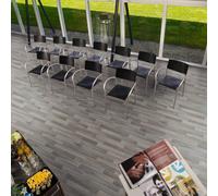 Brown Modern Wood Effect Anti-Slip Vinyl Flooring For Kitchen, Bathroom, 2.0mm Thick Vinyl Sheet-1M(3'3") X 3M(9'9")-3M²