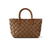 (Brown) MOOWOO Casual Women's Fashion Hobo Handbag PU Leather Shoulder Bags Large Capacity Woven Messenger Tote Bag For Female Handbags