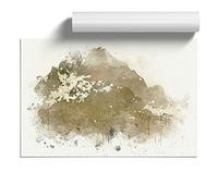 Brown Mountain in Abstract | Unframed Wall Art Print | Ready to Frame Poster | Modern Home Decor Picture | Artwork for Living Room, Bedroom, Kitchen or Office | A1 (59.4x84.1 cm)