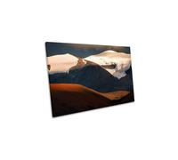Brown Mountain Landscape Glacier Snow Canvas Wall Art Picture Print CanvasGeeks Brown W36 inch x H24 inch x D40mm