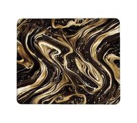 Brown Mouse Mat 360 x 300 x 3 mm Gaming Mouse Pad Marble Mouse Mat Waterproof with Non-Slip Rubber Base, Mouse Pad with Stitched Edges, Mousepad for Computer Accessories, Laptop, Office & Home P-1