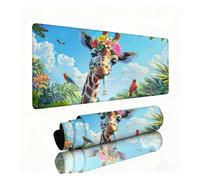 Brown Mouse Mat Giraffe Mouse Pad Desk Mat 1000x500x3mm, Table Mats, Soft Smooth Surface and Anti-Slip Rubber Base, Improved Precision and Speed, Desk Accessories for Men PC, Laptop, Office 0B-525