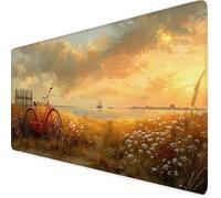 Brown Mouse Mat Landscape Gaming Mouse Pad XXL 90 x 40cm Desk Mat Large with Non-Slip Base and Stitched Edge Keyboard Pad for Gaming/Home/Office Work/Accessories, Improved Precision and Speed p7522i