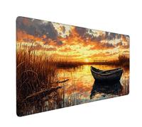 Brown Mouse Pad Boat Large Mouse Mat 80 x 40cm Desk Mat Large Non-Slip Rubber Base-Smooth Cloth Surface, Durable Stitched Edges Desk Pad for Office, Work, Computer Keyboard Accessories (Brown) 57381a